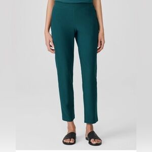 Eileen Fisher washable crepe pine green ankle M
